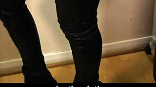 Rock Chick in Leather Pants and Leather Biker Jacket