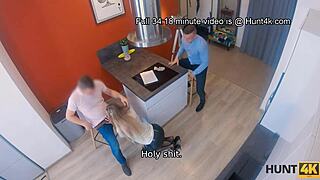 wild girl caught fucking in stockings, blowjob and doggystyle for contract