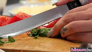 Twistys food fight with Gina Valentina and Donnie Rock