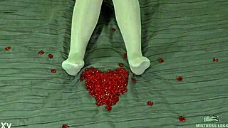 nylon feet tease with hearts