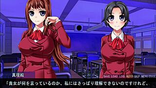 Marie uses toys for fingering and masturbation in outdoor hentai game