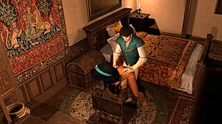 Flynn fucks jasmine in standing sex, aladdin and tangled parody in 3d