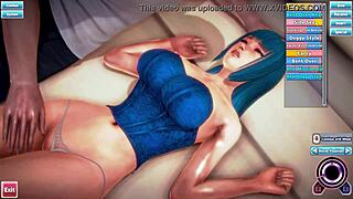 Honey select features sarutobi yuuki as a stunning 3d blue haired beauty in anime style