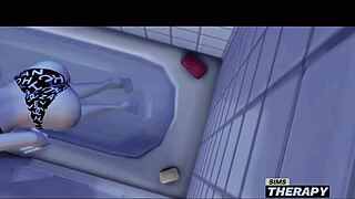 Gothic babysitter has a steamy affair with the father in The Sims