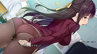 Saori falls victim to chikan in stockings, leading to blowjob