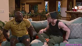 black old man claims redhead twink's virginity