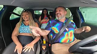 after being picked up for a ride, the naughty one asked to participate and she got her chance - renata carvalho