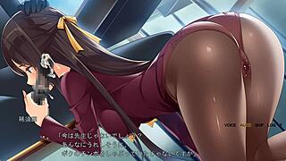 Saori falls victim to chikan in stockings, leading to blowjob