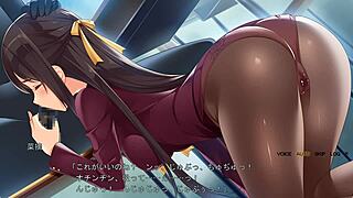 Saori falls victim to chikan in stockings, leading to blowjob