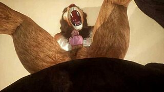 minotaur and lion share a moment in the wildlife setting