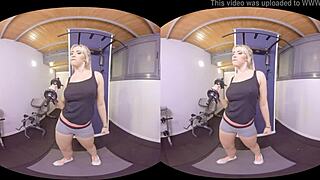Athletic couple engages in intense fitness-themed sex in virtual reality