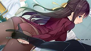 Saori falls victim to chikan in stockings, leading to blowjob