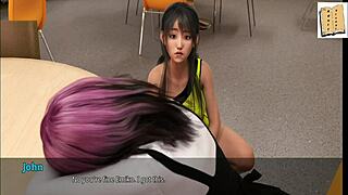 I think Emiko from WVM 97 is showing off her body in this 3D anime scene, but it's kinda cute.