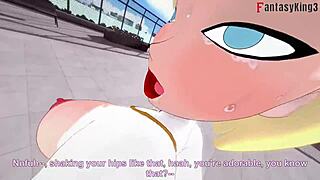 3D animated hentai with a powerful woman and two supermen