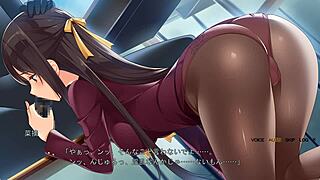 Saori falls victim to chikan in stockings, leading to blowjob