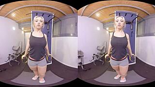 Athletic couple engages in intense fitness-themed sex in virtual reality