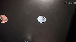 Slim girl dances and orgasms at night club gloryhole