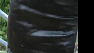 girl flashes her huge natural tits at the park.