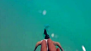 Beach fun with big tits and cock in sunny beast play