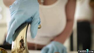 chubby milf maid angela white serves her chief