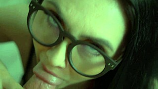 Lewd MILF sucks cock and gets oral creampie