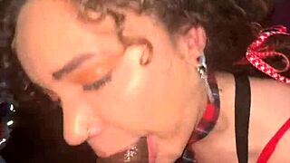 Naudi Nala's throat magic on big black cock?