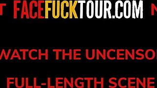 Teen Star Lola Heart's Jaw Locked Open by Big Cock in Face Fuck Tour, Sloppy Gagging and Swallowing.