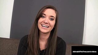 Girl next door Gia Paige takes hard cock in tiny asshole!