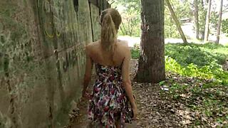 Public Blowjob from Beauty in Dress Feels Amazing