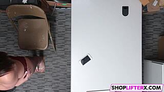 Caught Burglar Gives Blowjob to Big Cock in Shoplyfter Office!