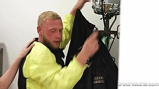 blonde deepthroats coworker's dick