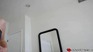 Megan sage boldly deepthroats stepbro's massive cock