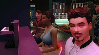 Gangbang At Bowling Alley With Closeup Blowjobs And Cunnilingus