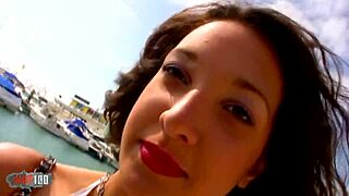 does the french slut orgasm with older cock in ass?