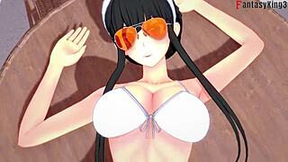 Yor Forger enjoys pool time in bikini POV.