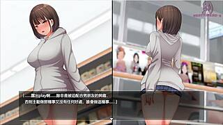 Exhibitionist girl exposes herself during night walk in hentai