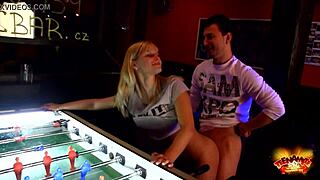 agata gets public anal in video game room.
