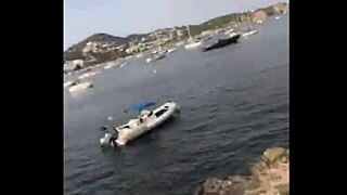 Teasing blonde teen 18+ in bikini on spring break holiday