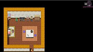 Exhibitionist girl exposes herself during night walk in hentai