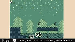 Riding around in office chair firing twin-stick style at erotic comedy twins