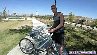 I watch horny petite babes ride big cocks one by one