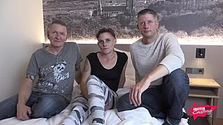 thin girl gets used by tattooed rockers