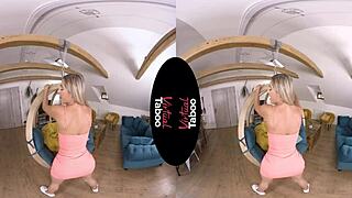 Virtual taboo the blonde masturbates shaved pussy to orgasm