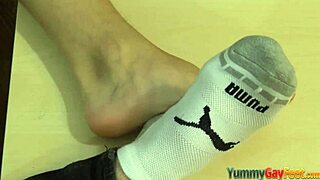Twinks enjoying hot soles in a fetish cumshot video