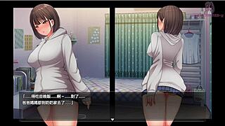 Exhibitionist girl exposes herself during night walk in hentai