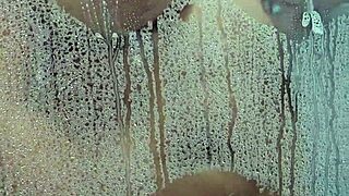 Mature woman surprises in bathroom