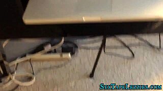 Teen lesbians in reality show lick each other's vaginas passionately.