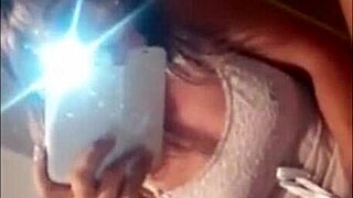 squirting babe films herself in front of the mirror, it's homemade webcam fun