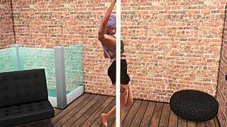 Stripper suger flera kukar i sims 4-animation