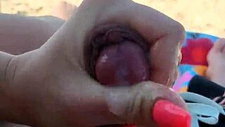 getting him off with a hot blowjob on public beach. pure thrill!